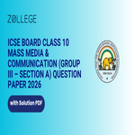 ICSE Board Class 10 Mass Media and Communication Question Paper 2026 with Solution Pdf